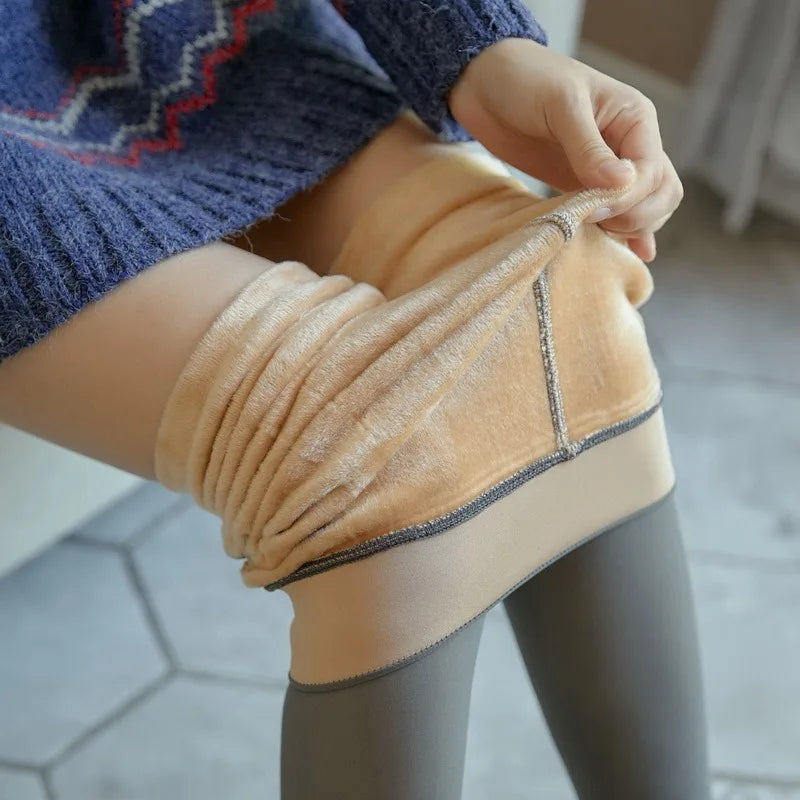 High-Waist Fleece-Lined Warm Tights